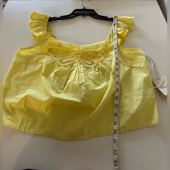 NEW MOTHER The Butterfly Tank Top Wing It Yellow Cotton XL Crop Cottagecore - Picture 3 of 6